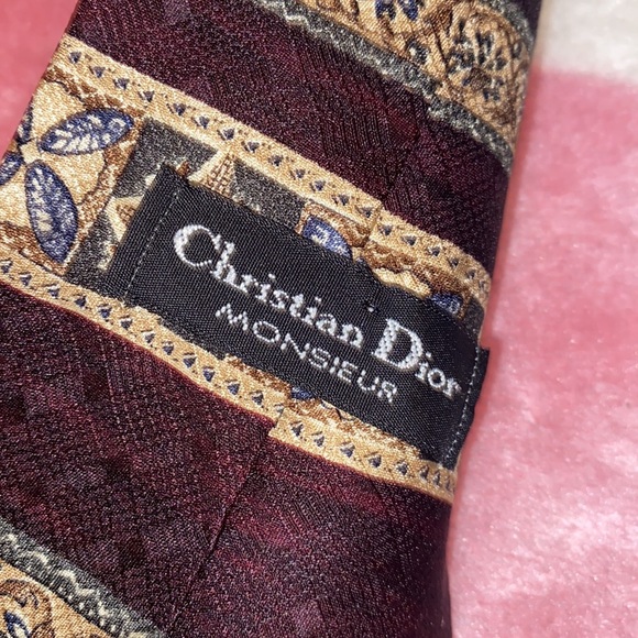 Vintage Silk Christian Dior & Oscar De La Renta Tie - Picture 4 of 8
